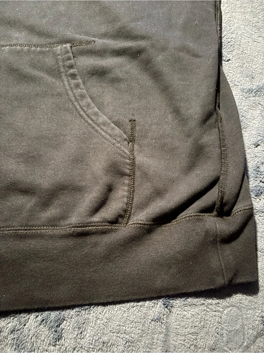 The North Face Black Hoodie with Light Blue Trim